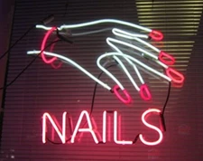 Nails Beauty Neon Light Sign 20"x16" Lamp Acrylic Bar Decor Wall Space Hanging