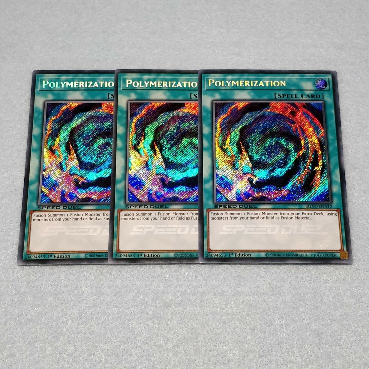 Yugioh Polymerization SGX1 1st Edition Secret Rare 3 Card Yugioh Polymerization SGX1 1st Edition Secret Rare 3 Card