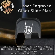 Rock On Skeleton -Glock Rear Slide Plate Back Plate for Full SizedGlocksGen1-5