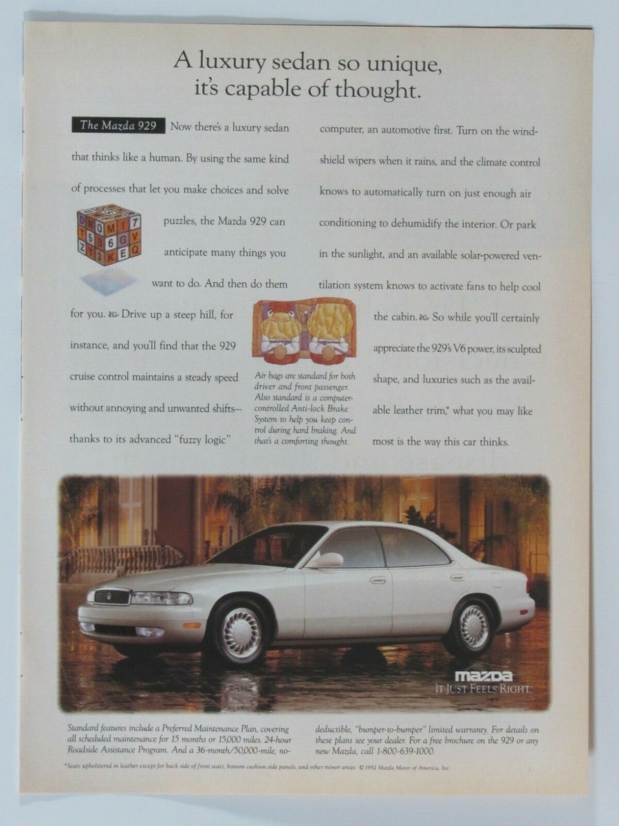 パンフレット 1993 Mazda 929 So Unique It's Capable Of Thought Original Regional
