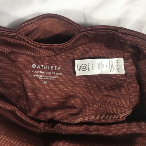Athleta Elation 7/8 Tight Activewear Leggings Heathered Rust ShadesWomens M Yoga - Picture 4 of 11