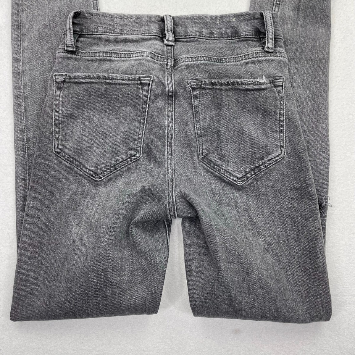 Allsaints Womens Grace Washed Black Slashed Skinny Jeans Size 25 x 31