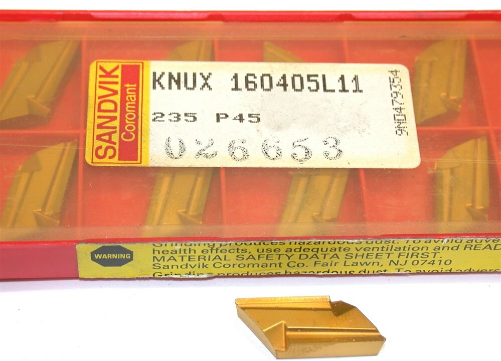 Lot of 6 New Sandvik Indexable Turning Carbide Inserts KNUX 160405L11 ...