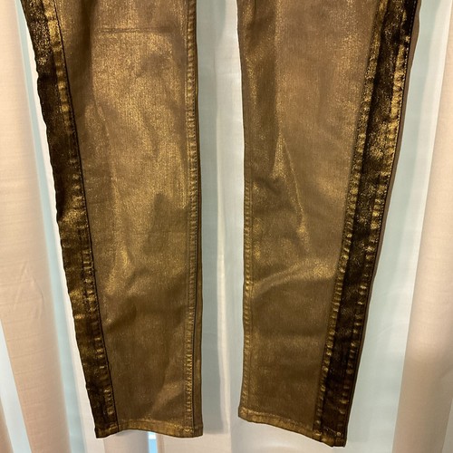 Jeans Karen Millen US 12 grigio oro nero bordo gamba sottile nuovo con etichetta - Foto 4 di 10