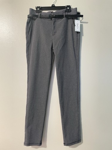 Papaya Anzughose Damen Gr. M Skinny Ankle Stretch Geometrisch Schwarz/Weiß Neu