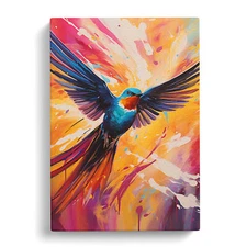 Swallow Colour Field No.2 Canvas Wall Art Print Framed Picture Decor Living Room