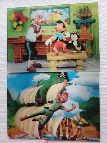 Postales 3D de Walt Disney Pinocho y Peter Pan - Imagen 1 de 3