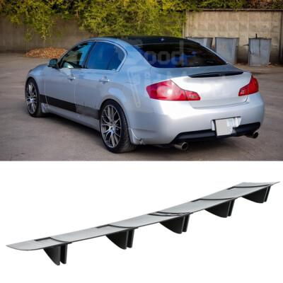 Infiniti G37 G35 Rear Bumper Diffuser - 5-Fin Carbon Fiber Look Splitter Lip Kit