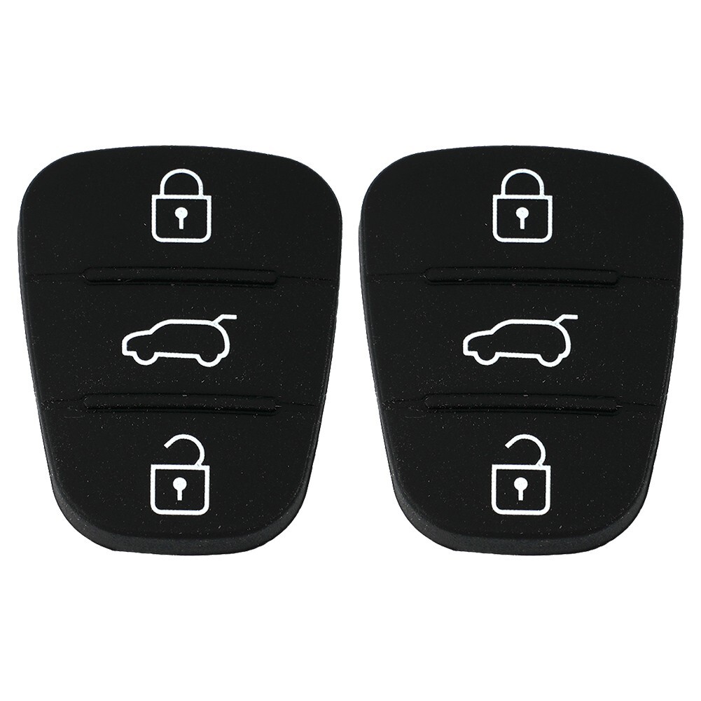 2x Black Rubber Shell Case with 3 Buttons for Hyundai I10 I20 I30 Key