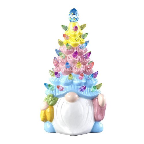 Easter spring decoration with lamp resin rabbit faceless doll dwarf decoration' - Picture 2 of 17