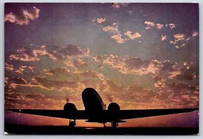 Cleveland Ohio~United Mainliner Airplane @ Sunrise~AMS Airfield Cancel~1941 PC