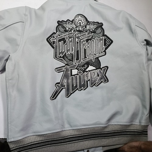 Chaqueta de bombardero de cuero de vaca genuino Avirex para hombre Chaqueta de cuero estadounidense de vuelo - Imagen 5 de 8