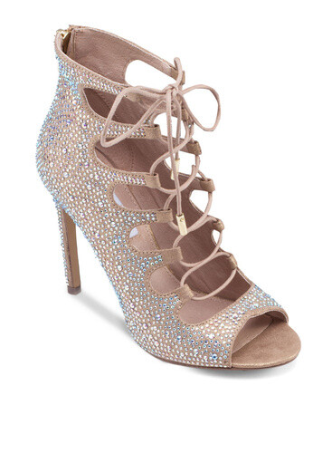 NEW Steve Madden Cabarett Rhinestone Lace Up Shoe Heel Pumps
