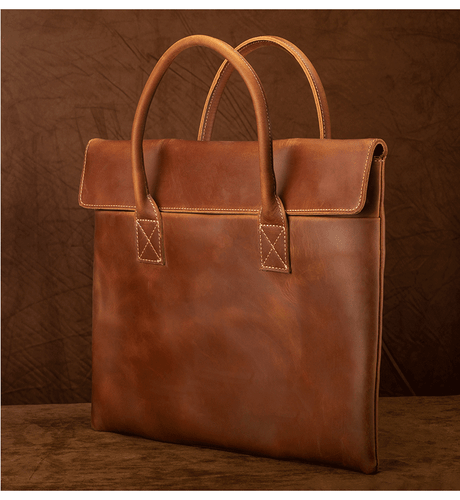 Maletín de mano de piel de caballo loco para hombre bolso de negocios ligero - Imagen 15 de 22