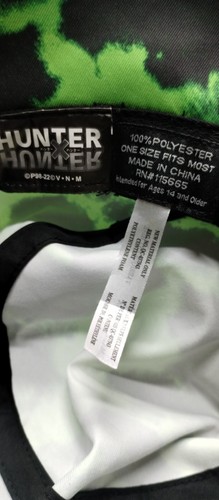 Sombrero de cubo Hunter X Hunter negro y verde teñido con corbata OSFM - Imagen 5 de 5