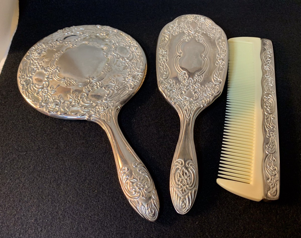 Silver plated 3pc vanity set Latent Hart main image 4