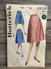 Primative Butterick Misses Flared Skirt 2235 Sewing Pattern Cut 