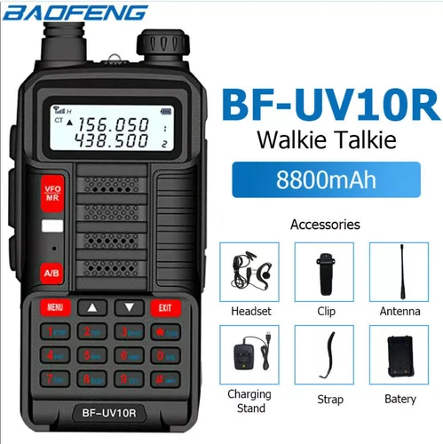 RADIO Baofeng UV-10R 10W Dual Band VHF UHF ricetrasmettitore Lunga distanza 10KM - Foto 2 di 22