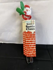 Vintage 1978 AMSCAN Inc. Posable Bendable Rubber Santa Christmas Figurine 9.5"