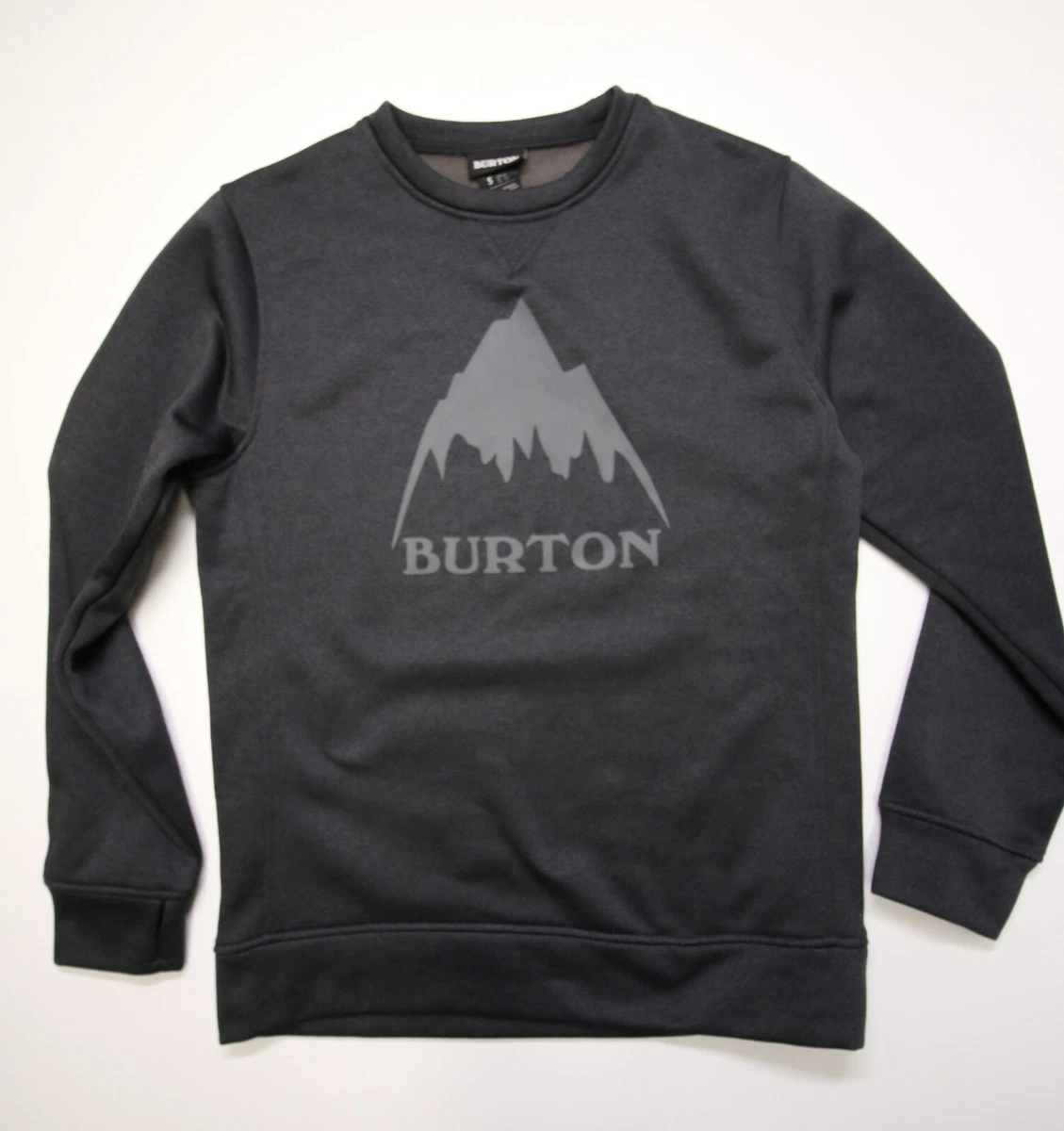 Burton Mens Oak Mountain Print Gray Pullover Crewneck Sweatshirt
