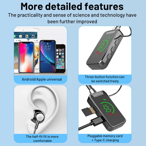 Auriculares intrauditivos portátiles inalámbricos Bluetooth collar estéreo deportivos - Imagen 13 de 28