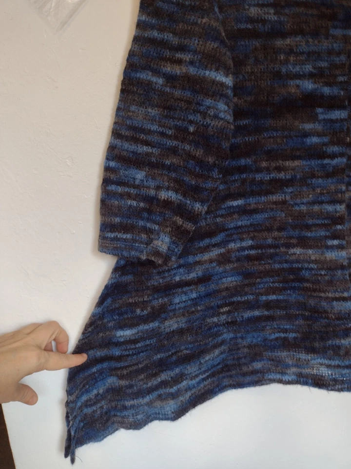 Suéter Pullover John Paul Richard Crochet Para Mujer Talla Mediana Azul Marrón Boho Foto 4 de 4