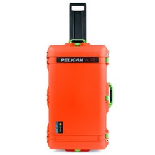 Orange  Lime Green Pelican 1615 Air case No Foam. With wheels.