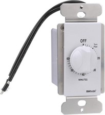 Woods 59717 In-Wall 60 Minute Spring Wound Timer White