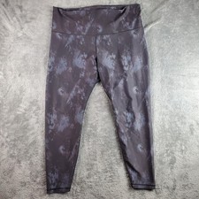 Old Navy Active Leggings Womens 2X Black Powersoft Extra High Rise Go-Dry Print