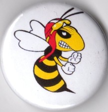 KILLER WASP Pin Button Badge 25mm - VESPA - Piaggio - P200E PK PX RALLY SCOOTER