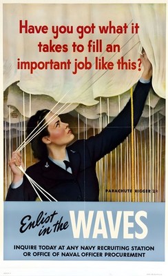   Enlist in the WAVES (c1940s) Vintage Recruitment Poster - 24x32 