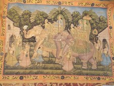 Hand Painted India Royal Procession Dancers E...