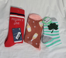 Women's Crew Novelty Fashion Socks Shoe Sizes 4-10 3pk