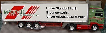 Conrad 6607/0 1:50 Die Cast Man TGL 41 WANDT Spedition Tractor Trailer