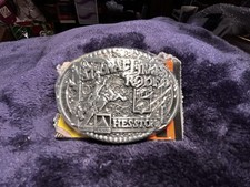 Vtg 1998 NFR National Finals Rodeo Small Belt Buckle Vintage Hesston New NOS