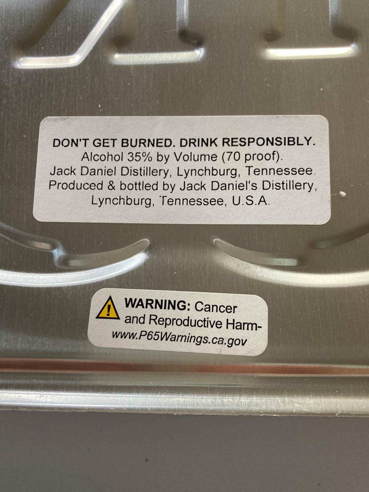 Tin tacker 17X22" Jack Daniels Tennessee FIRE  advertising sign for man cave.