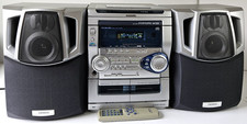 Aiwa CX-NAJ20 3-Disc CD 2-Cassette Player Audio System W/Speakers Remote