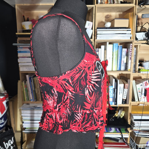 Festival Hippy Top Remade By Blink Friction Red Adjustable Straps Patches RIP - Picture 7 of 8