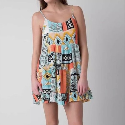 Billabong Women s Day Dreaming Dress Tribal Pattern Size XS Boho Festival NWT