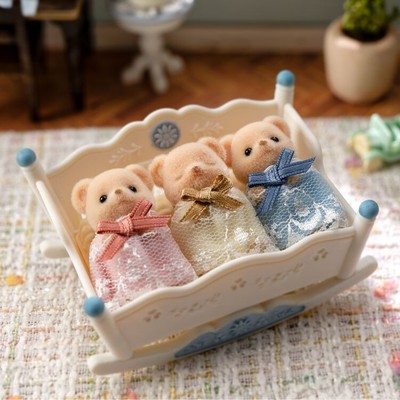 Sylvanian Families Biscuit Bear Triplets Healthy Set Calico Critters