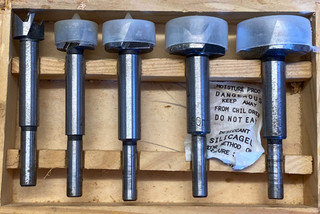 5 Pc FORSTNER Flat Bottom Blind Hole DRILL BIT SET in Box