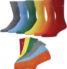 NIKE JORDAN  Socks Crew Jumpman Basketball Cushion 6 Pair Shoe Size M