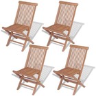 Folding Garden Chairs 4 pcs Solid Teak Wood Natural Finish 47x60x89 cm Foldable