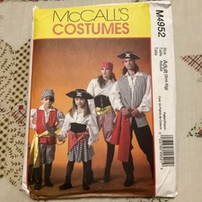 McCall  s M4952 Adult Sizes Sml-Xlg Pirate Halloween Costume Sewing Pattern New