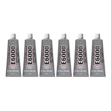 E6000 Multipurpose Adhesive 6 Pack Clear 3.7 Oz Industrial Strength Glue
