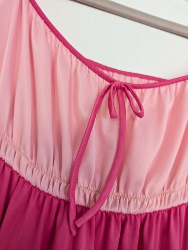 Vintage Vassarette Pink Nightgown Pink Satin 60's USA Fits Like An XS Or XXS - Picture 4 of 7