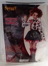 Spirit Halloween Costume Sinister Clown Child Size Large 10-12 FAST SHIPPING