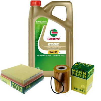 Castrol Edge 5L 5W-30 Motor-Öl+MANN-FILTER Set Paket Inspektion Kit 10209765