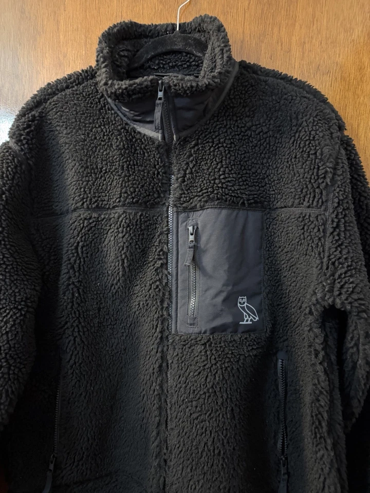 Октябрь очень собственный (OVO) глубокий ворс шерпа флис черная куртка мужчин размер L подержанный - Изображение 2 из 4