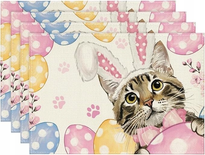 Manteles Individuales Decorativos 30x45 cm Elegantes Pascua Primavera 4 uds